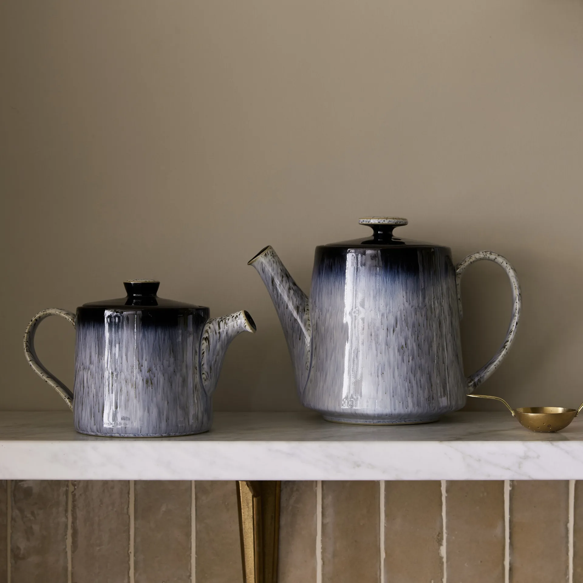 Théière Halo brew 0,44 l, Bleu-gris-noir Denby