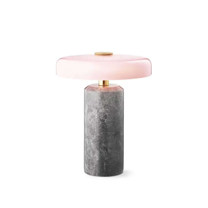 Lampe de table Trip Ø17x21 cm en marbre - Argent – rose - Design By Us