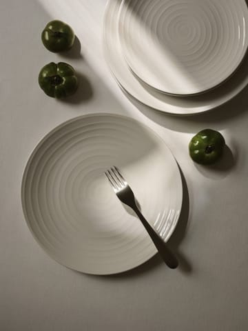 Assiette de table jaune clair 28 cm - rayures blanches - Design House Stockholm