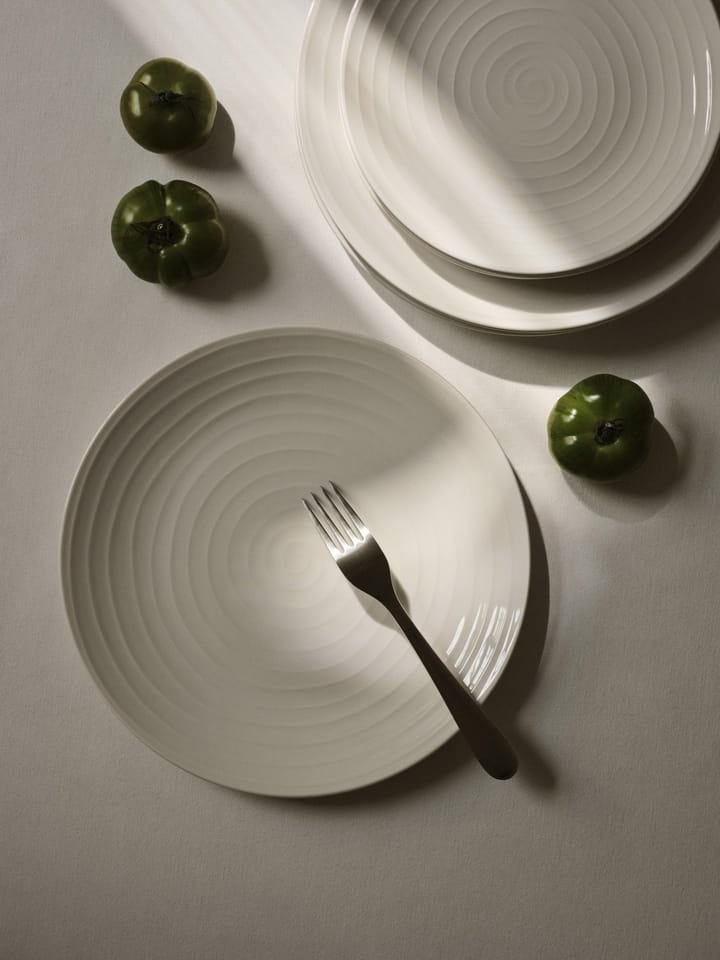 Assiette de table jaune clair 28 cm, rayures blanches Design House Stockholm