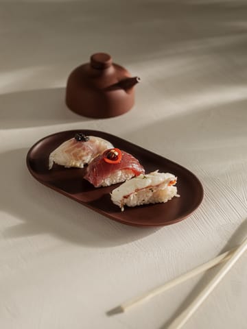 Assiette ovale Sand 12,5x20 cm - Red clay - Design House Stockholm