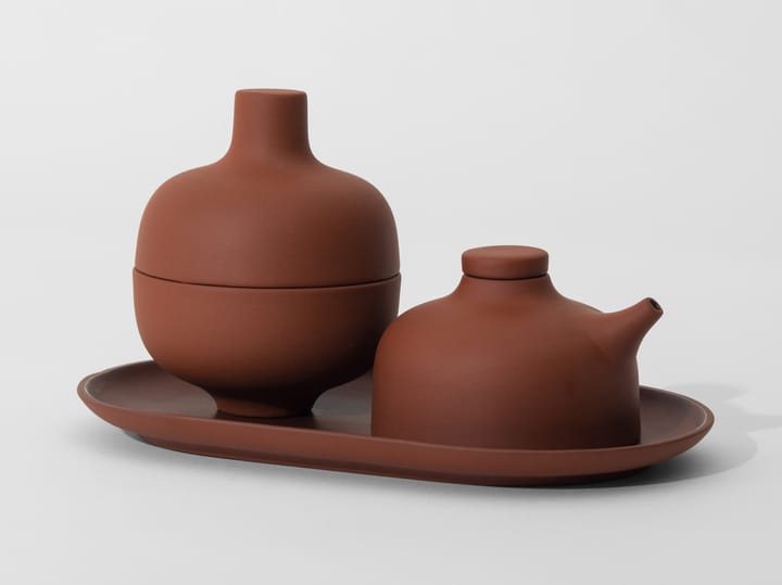 Assiette ovale Sand 12,5x20 cm - Red clay - Design House Stockholm