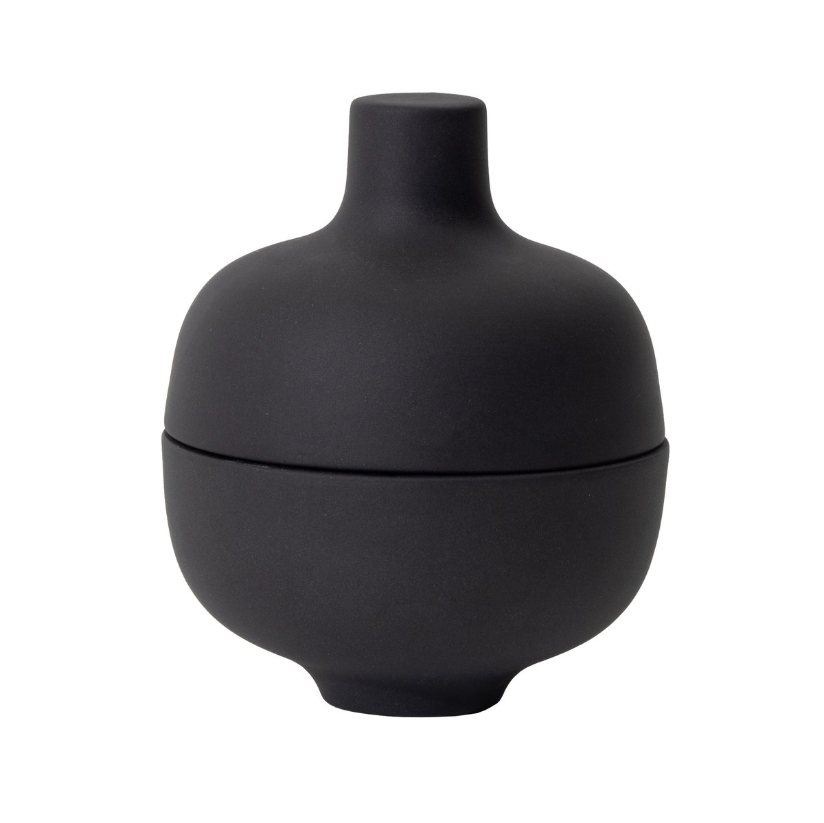 design house stockholm bol avec couvercle s sand ø8,2 cm black clay