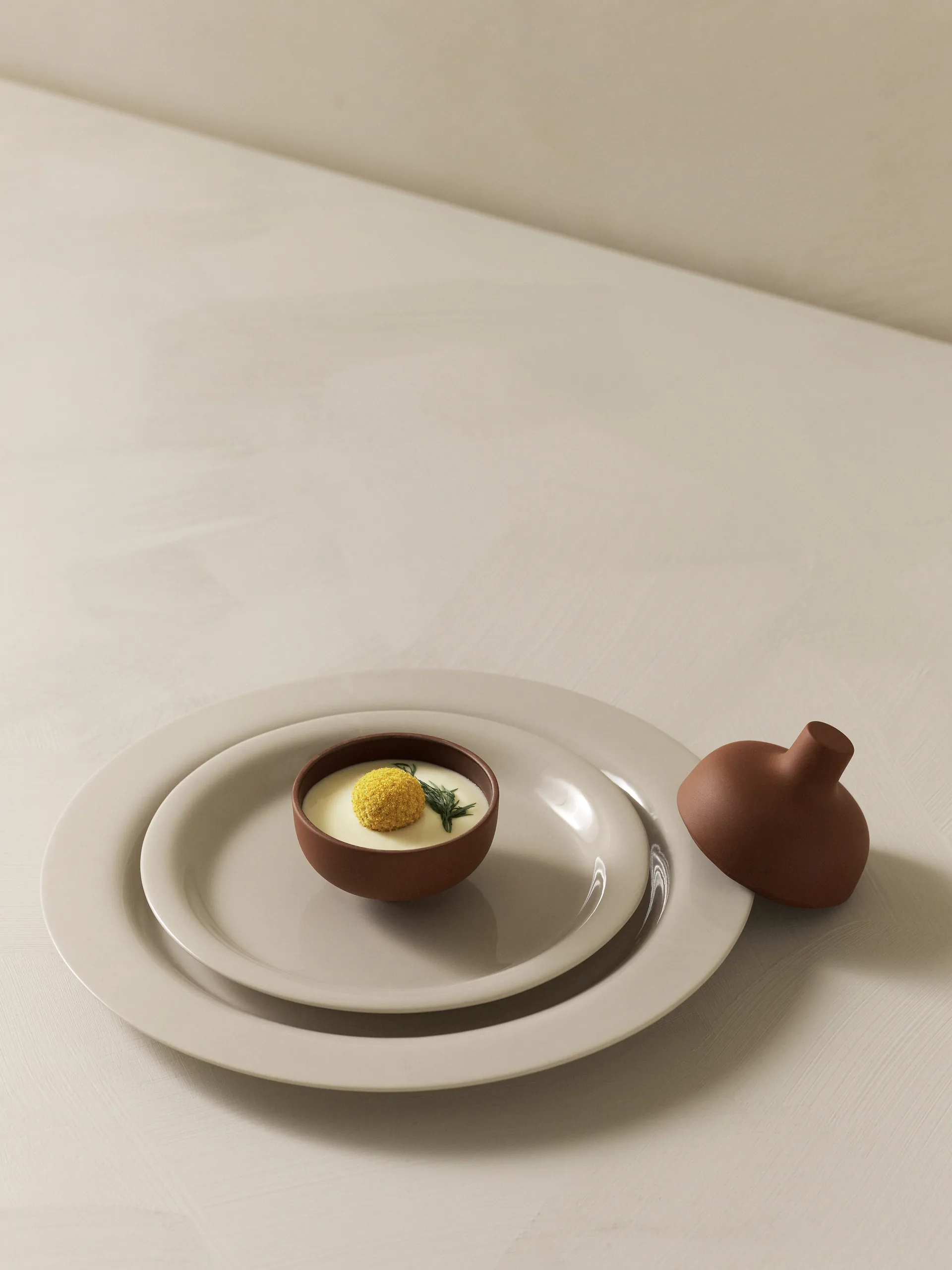 Bol avec couvercle S Sand Ø8,2 cm, Red clay Design House Stockholm