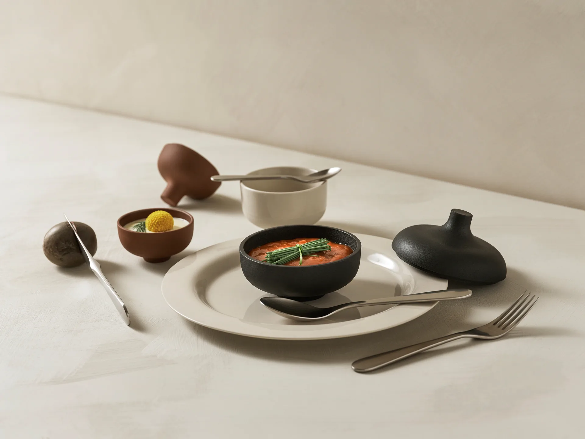 Bol avec couvercle S Sand Ø8,2 cm, Red clay Design House Stockholm
