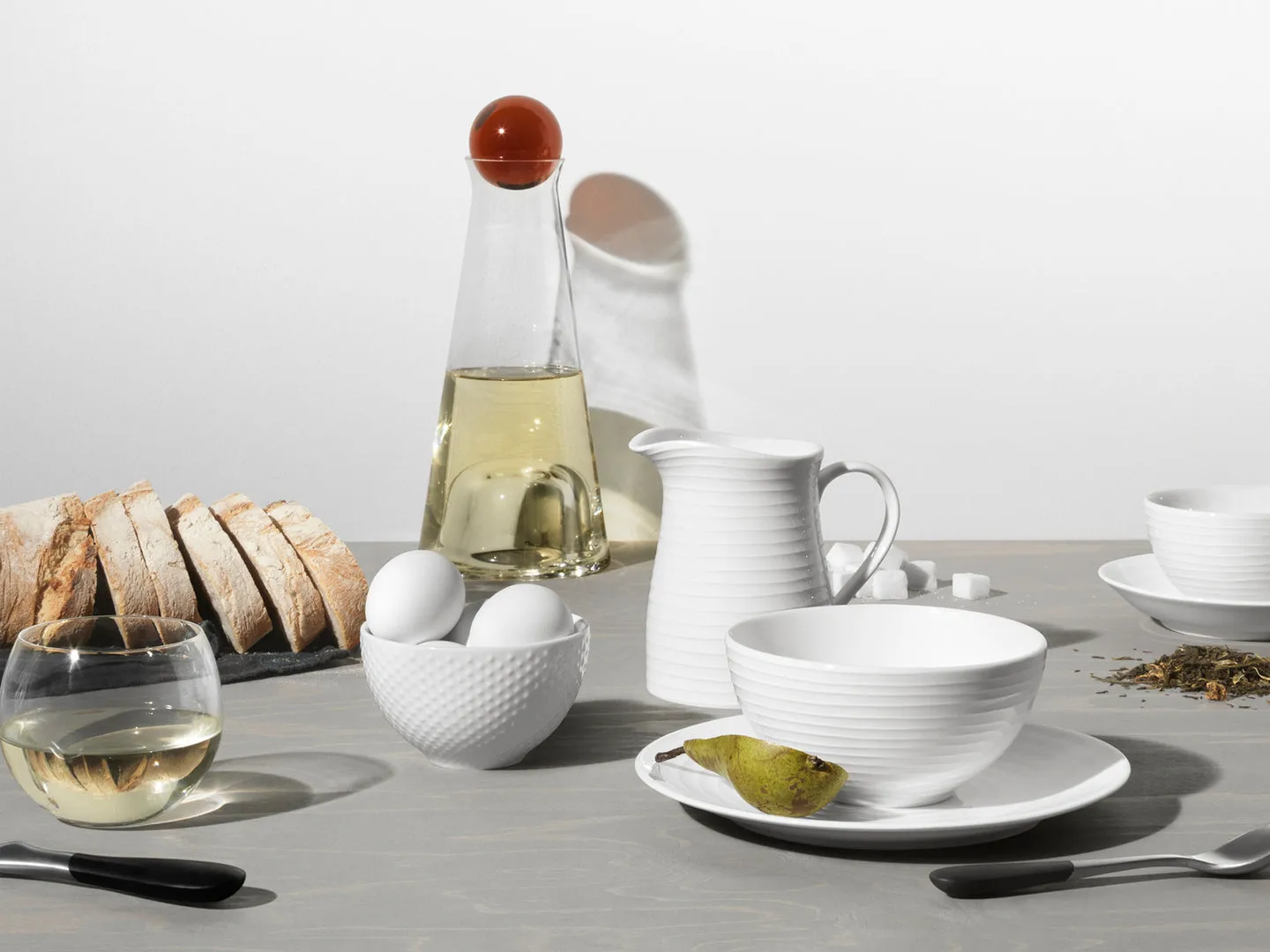 Bol Blond petit, rayé blanc Design House Stockholm