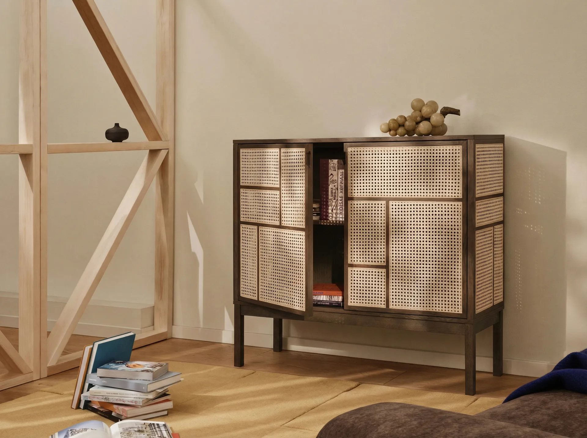 Buffet Air, Chêne foncé, 120x110 cm, avec pieds Design House Stockholm