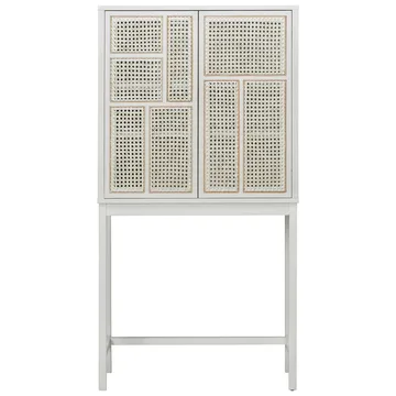Cabinet vitré Air - Blanc, rotin - Design House Stockholm