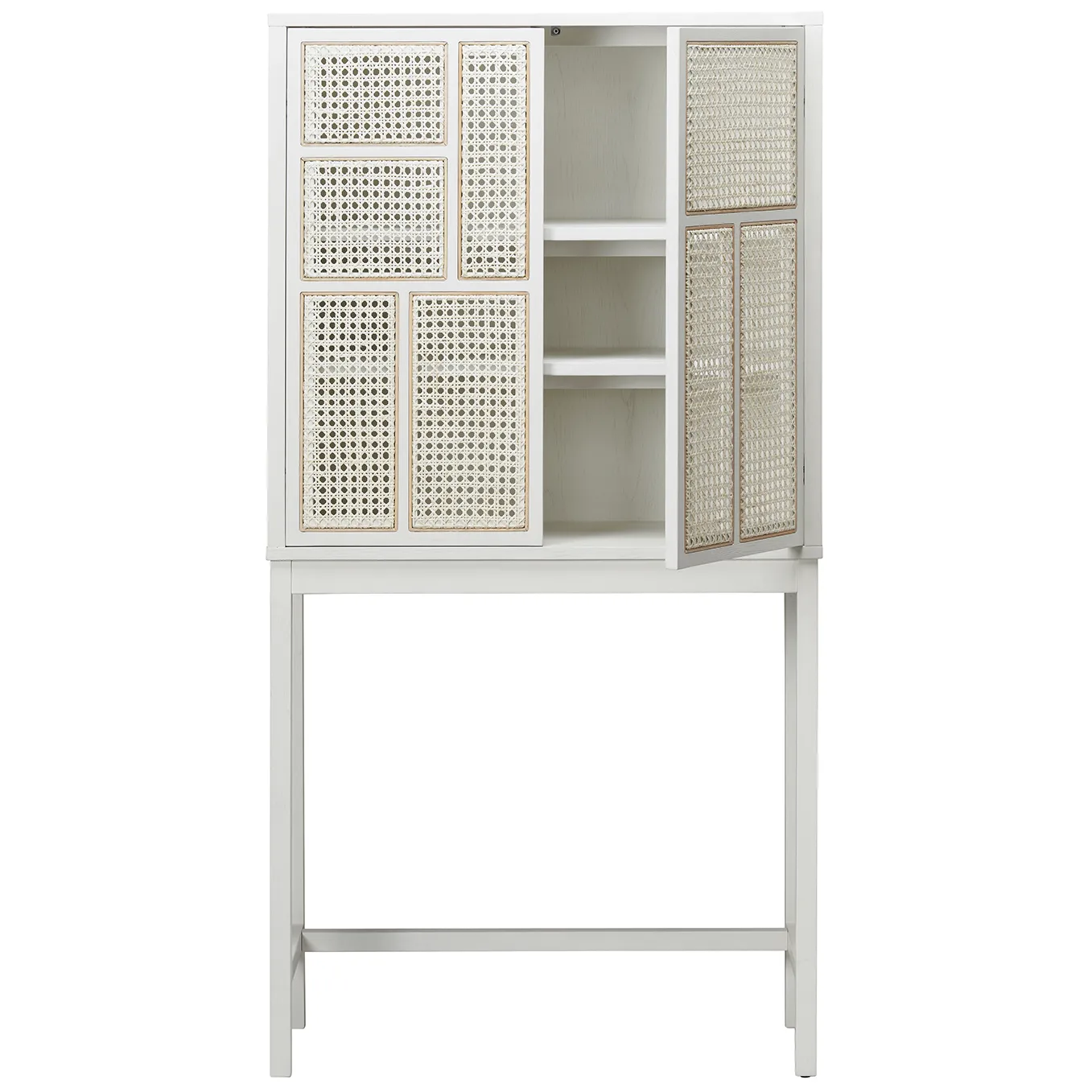 Cabinet vitré Air, Blanc, rotin Design House Stockholm