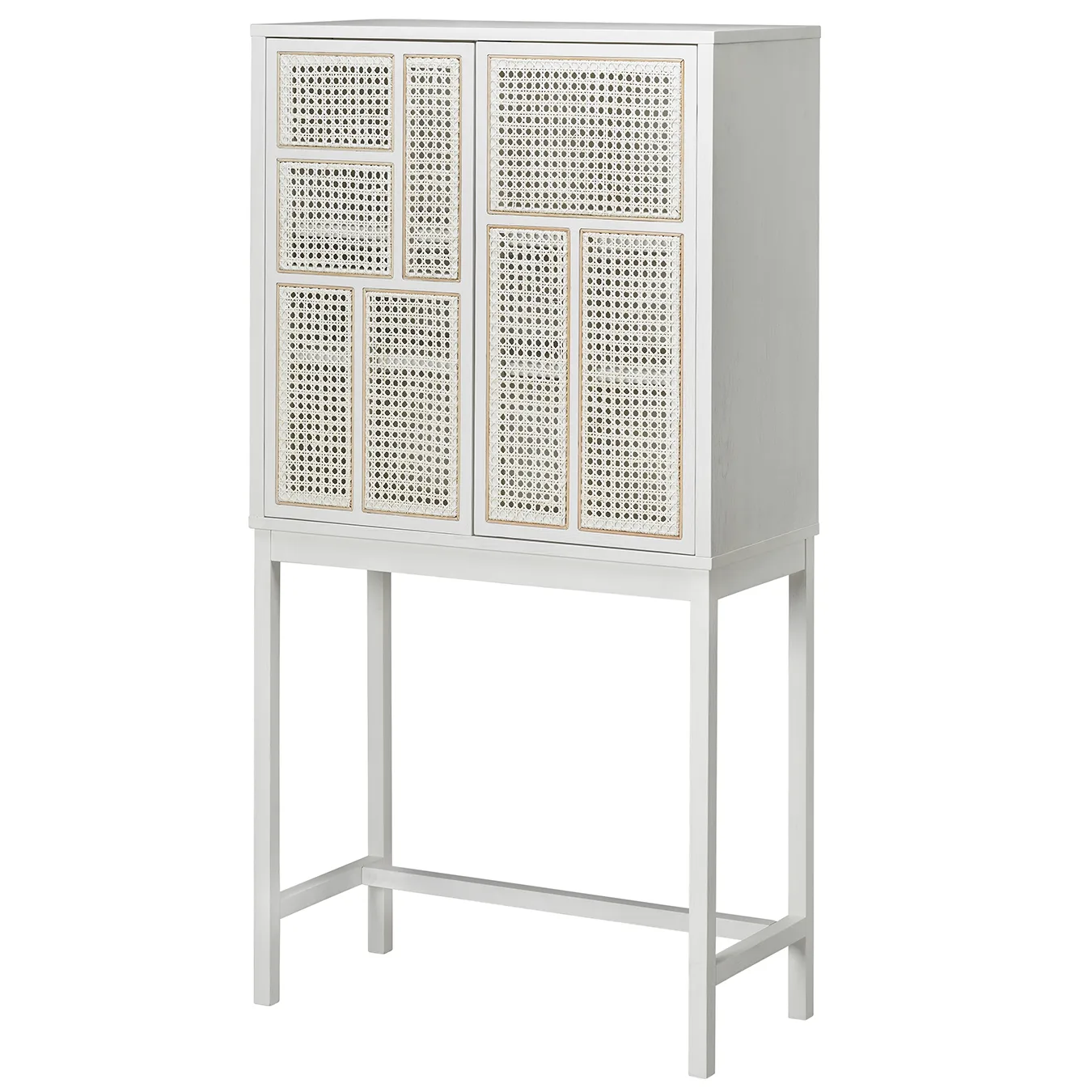 Cabinet vitré Air, Blanc, rotin Design House Stockholm