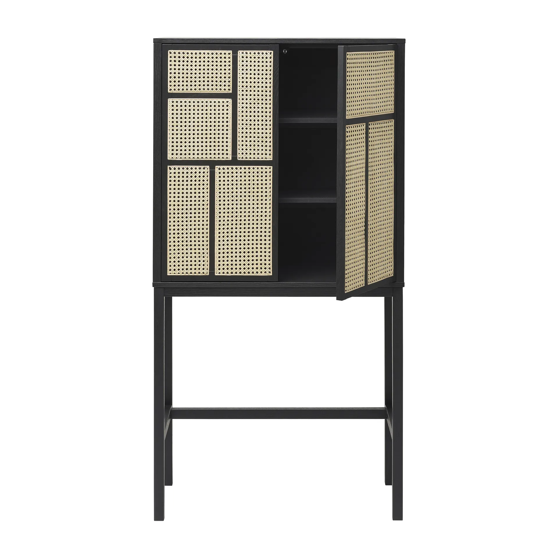 Cabinet vitré Air, noir, rotin Design House Stockholm