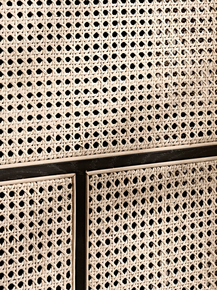Cabinet vitré Air - noir, rotin - Design House Stockholm