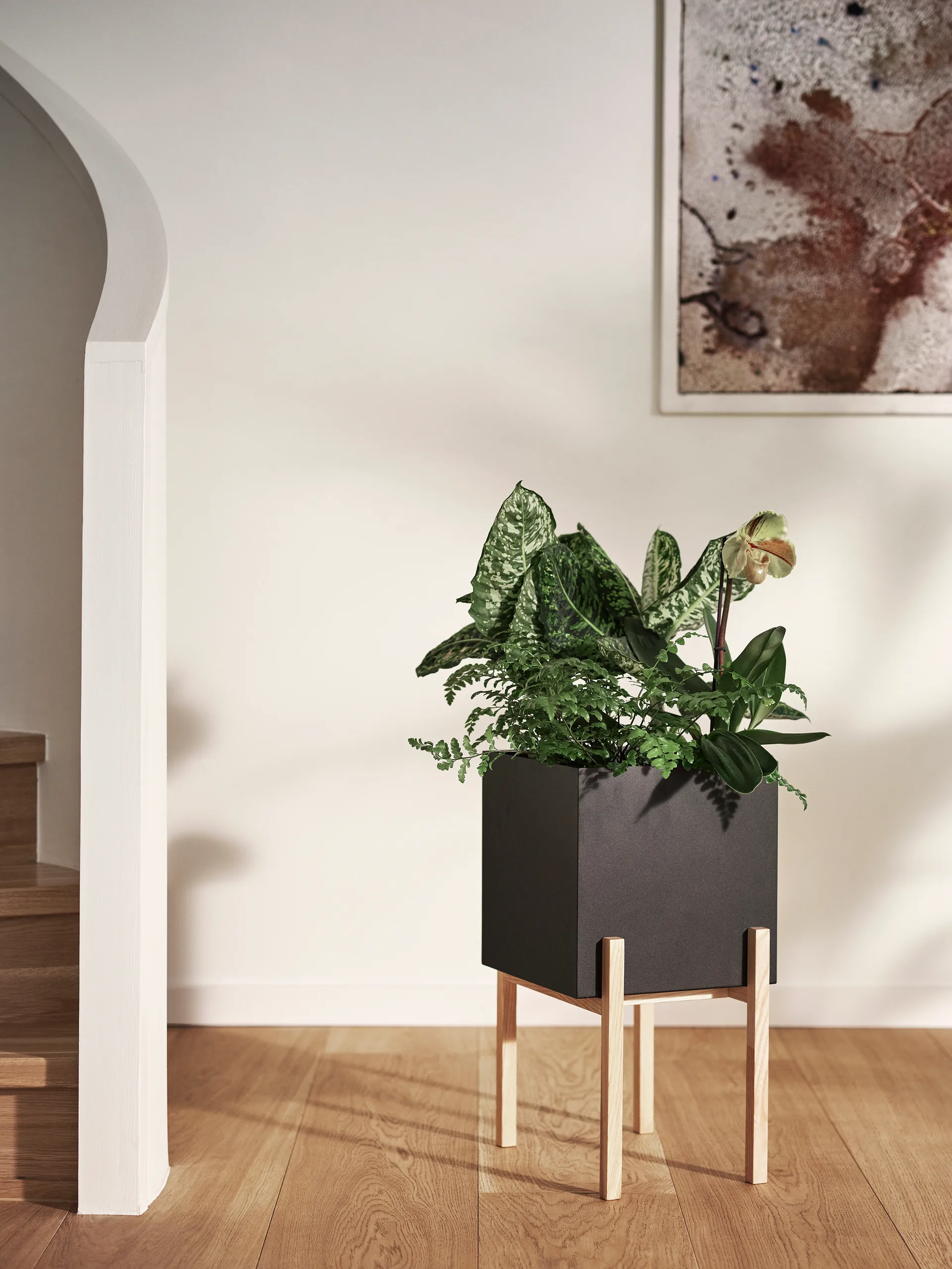 Cache-pot Botanic pedestal, Noir-frêne Design House Stockholm