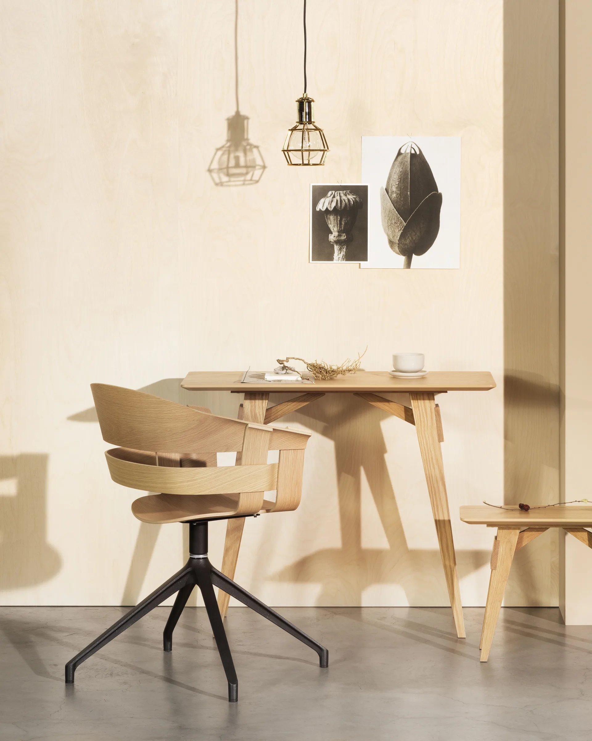 Chaise de bureau Wick Chair, chêne-pieds en métal gris Design House Stockholm