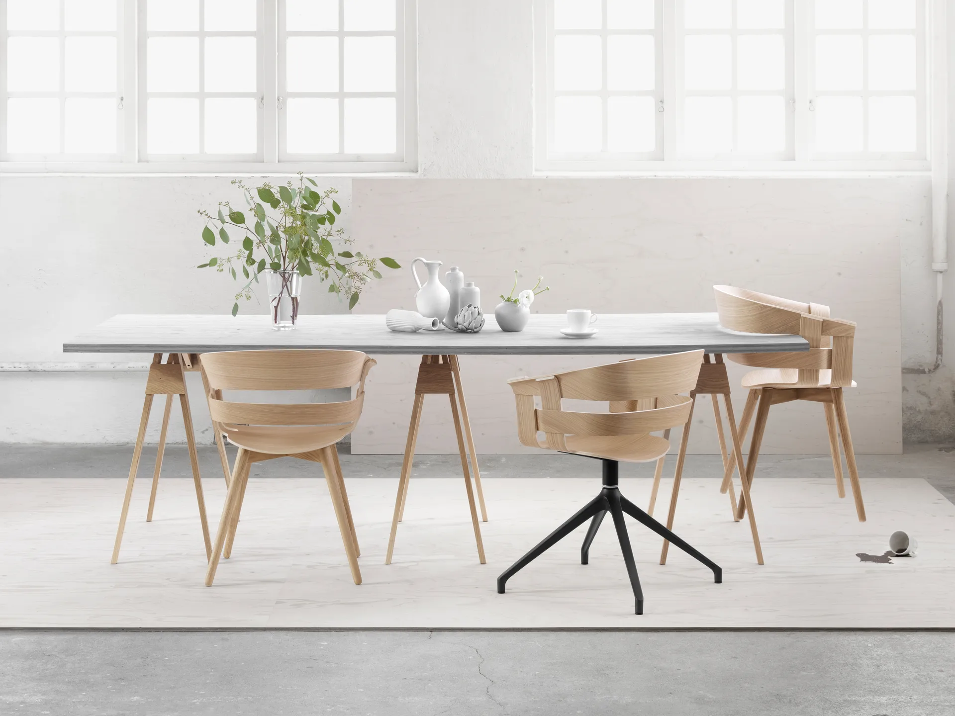 Chaise de bureau Wick Chair, chêne-pieds en métal gris Design House Stockholm