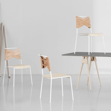 Chaise Torso - chêne, cuir couleur naturelle, pieds chromés - Design House Stockholm