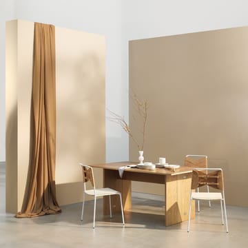 Chaise Torso - chêne, cuir couleur naturelle, pieds chromés - Design House Stockholm