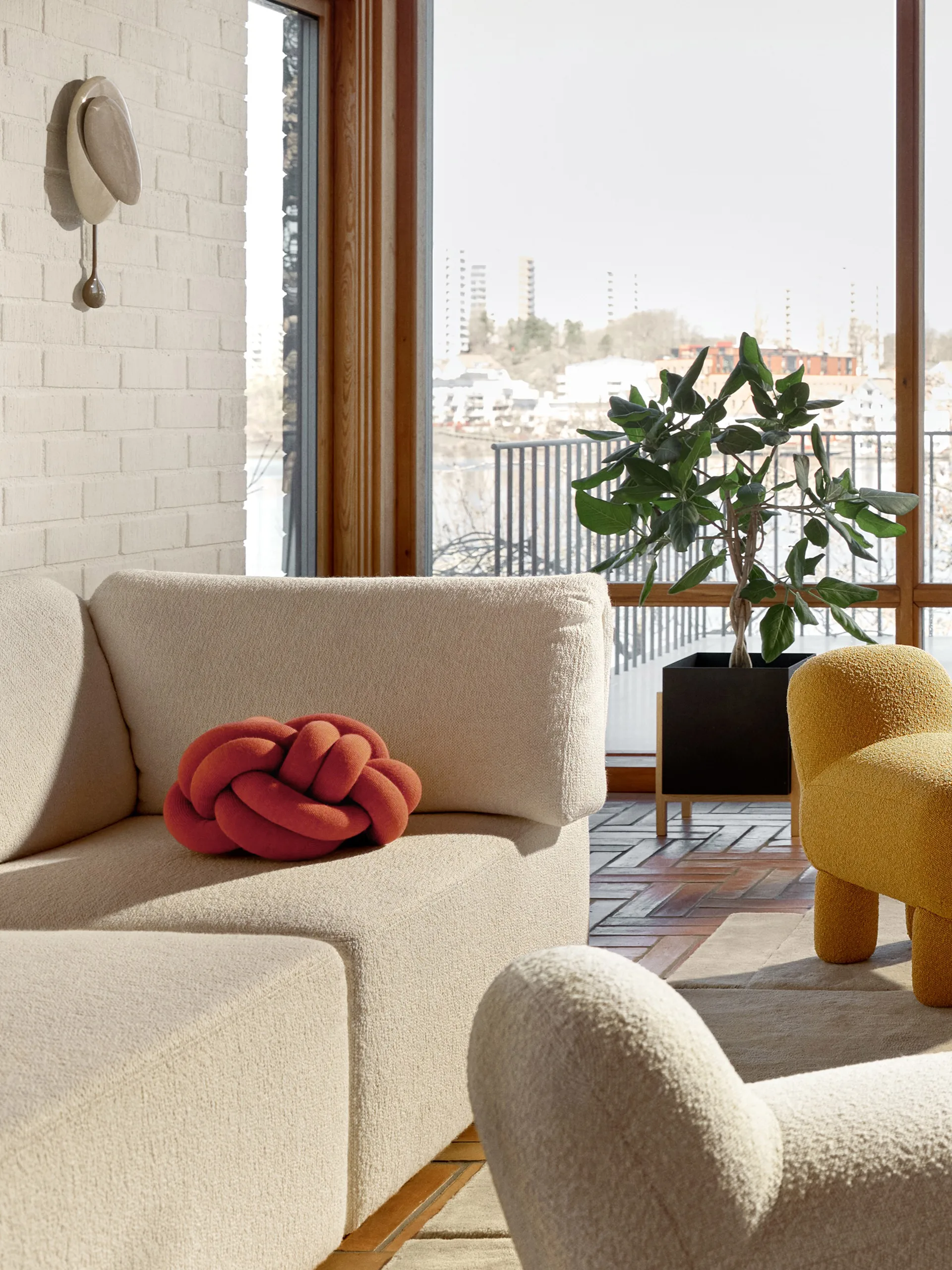 Coussin Knot, Orange red Design House Stockholm