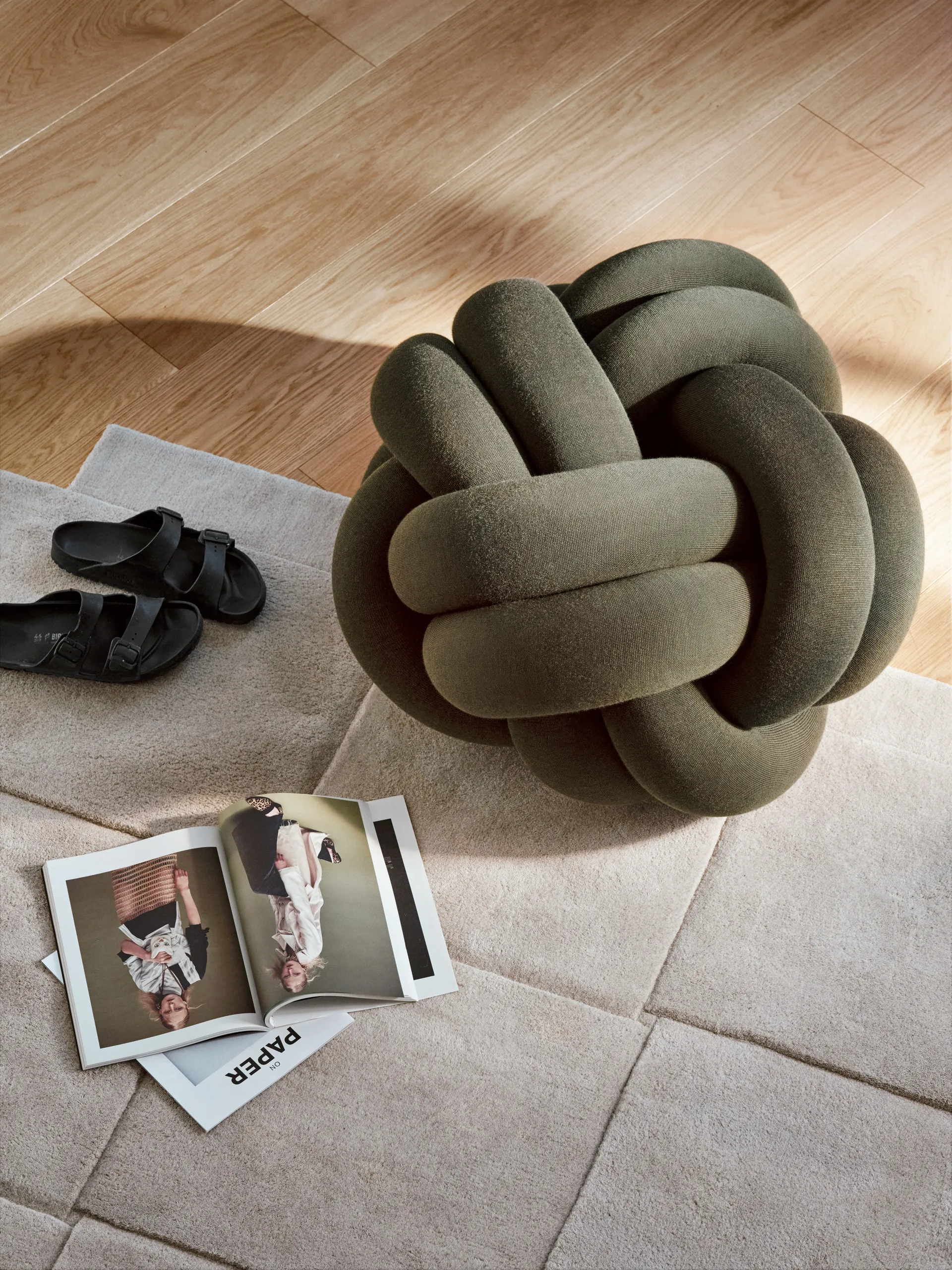 Coussin Knot XL, Forest Green Design House Stockholm