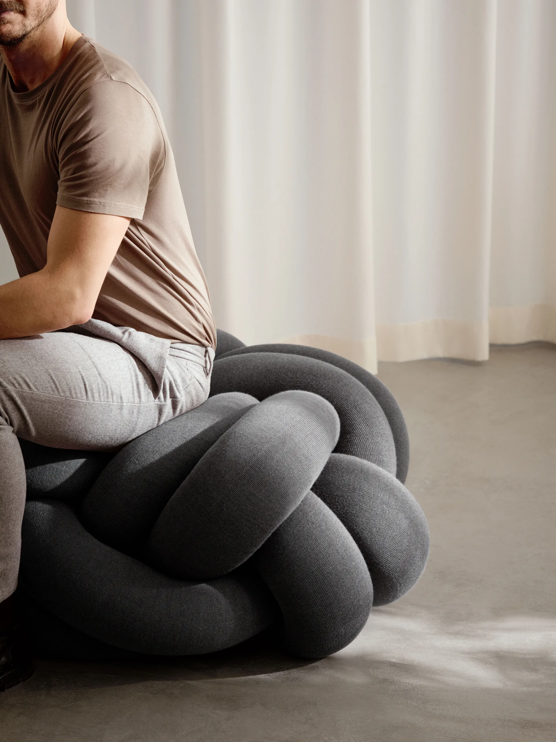 Coussin Knot XL, Grey Design House Stockholm