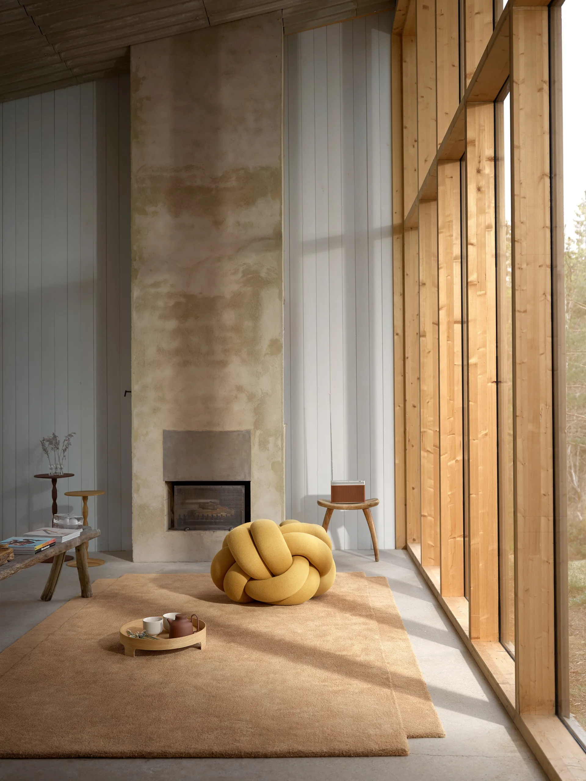 Coussin Knot XL, Yellow Design House Stockholm