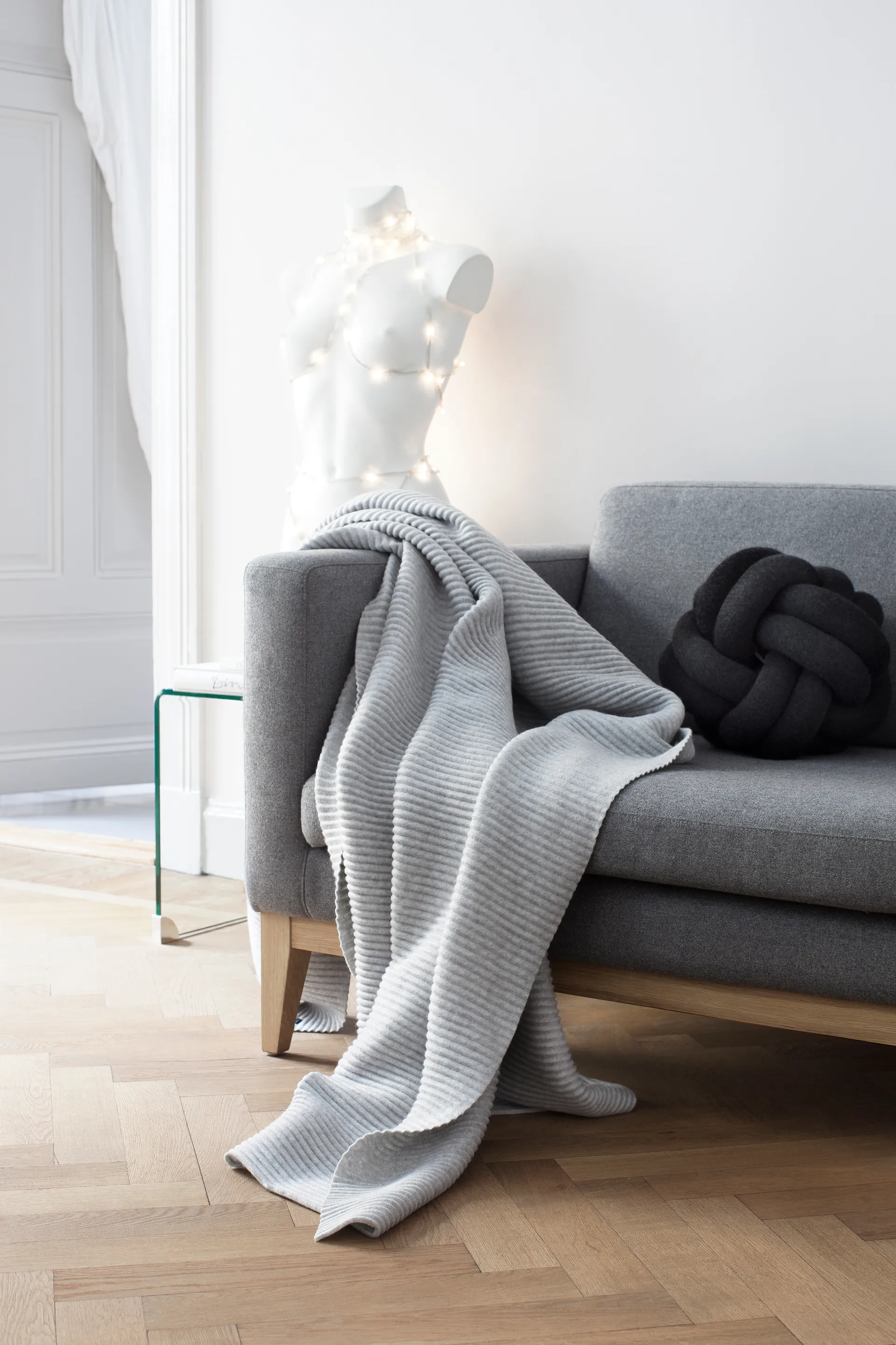 Couverture Pleece 140x170 cm, Gris clair Design House Stockholm