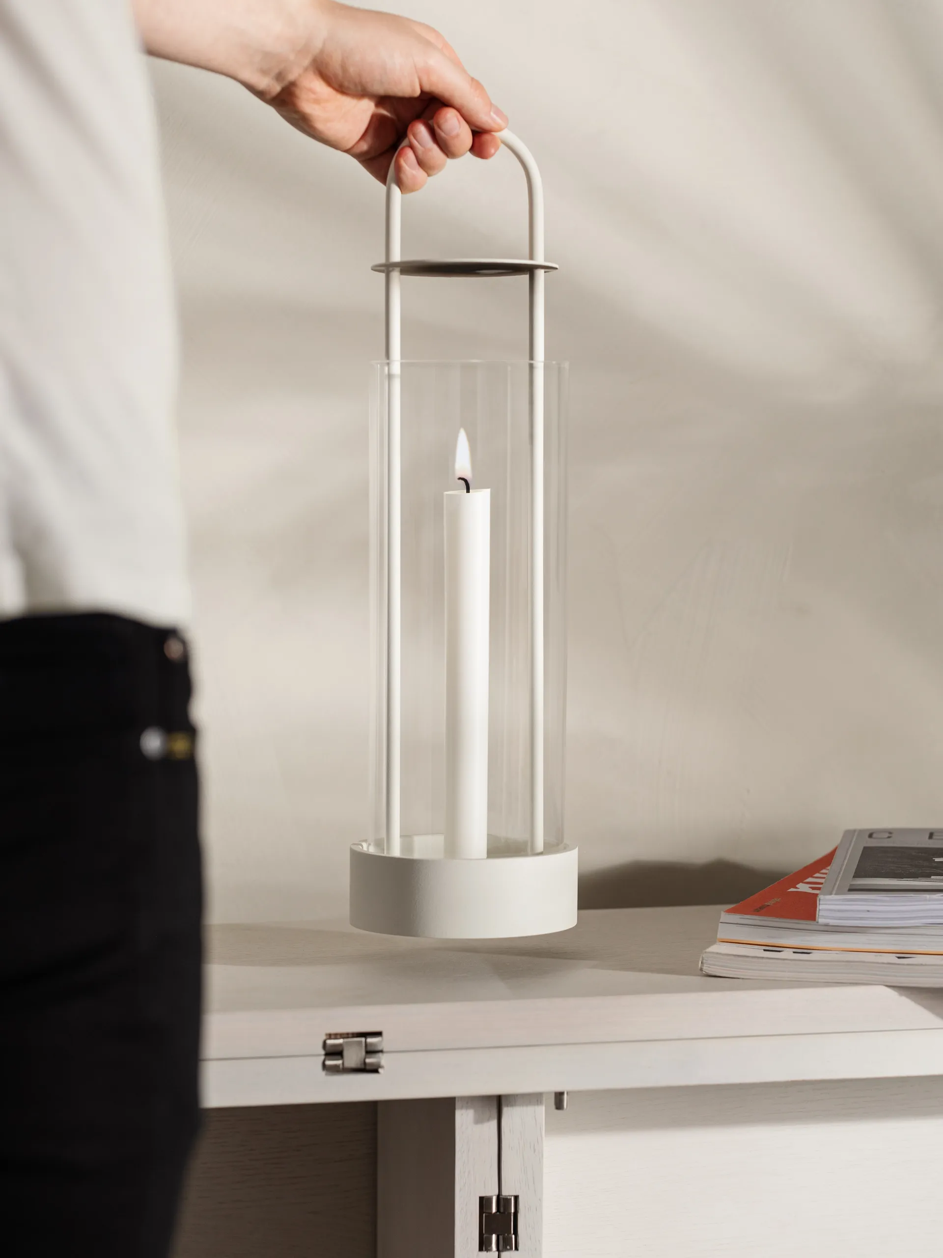 Photophore hurricane Lotus, blanc Design House Stockholm