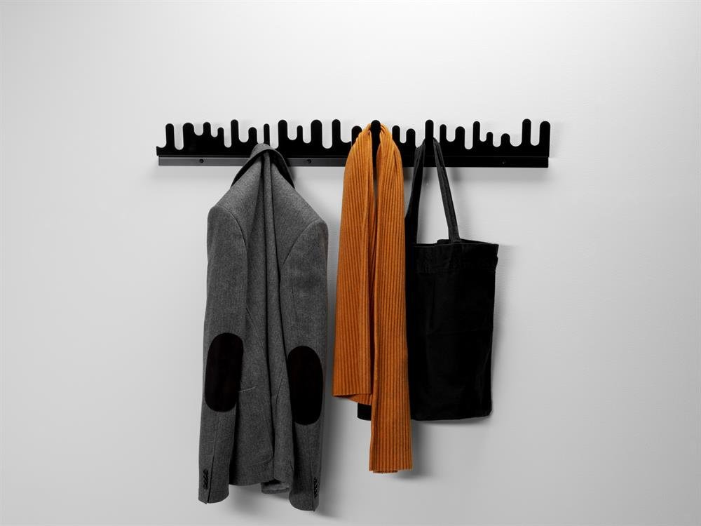 Porte-manteau mural Lupus 7 crochets doubles-noir Moderne - Spinder Design