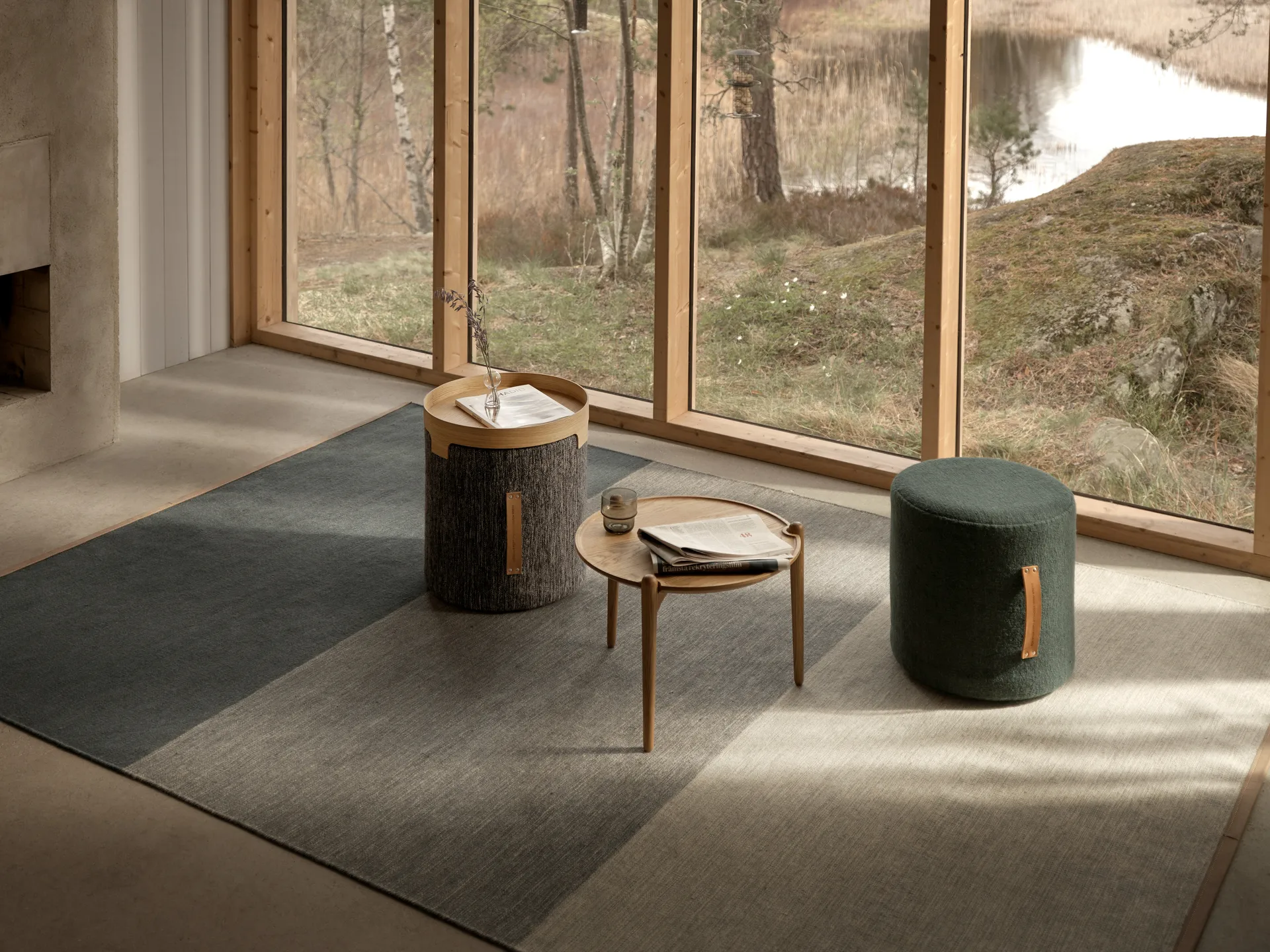 Pouf Björk haut, gris foncé Design House Stockholm