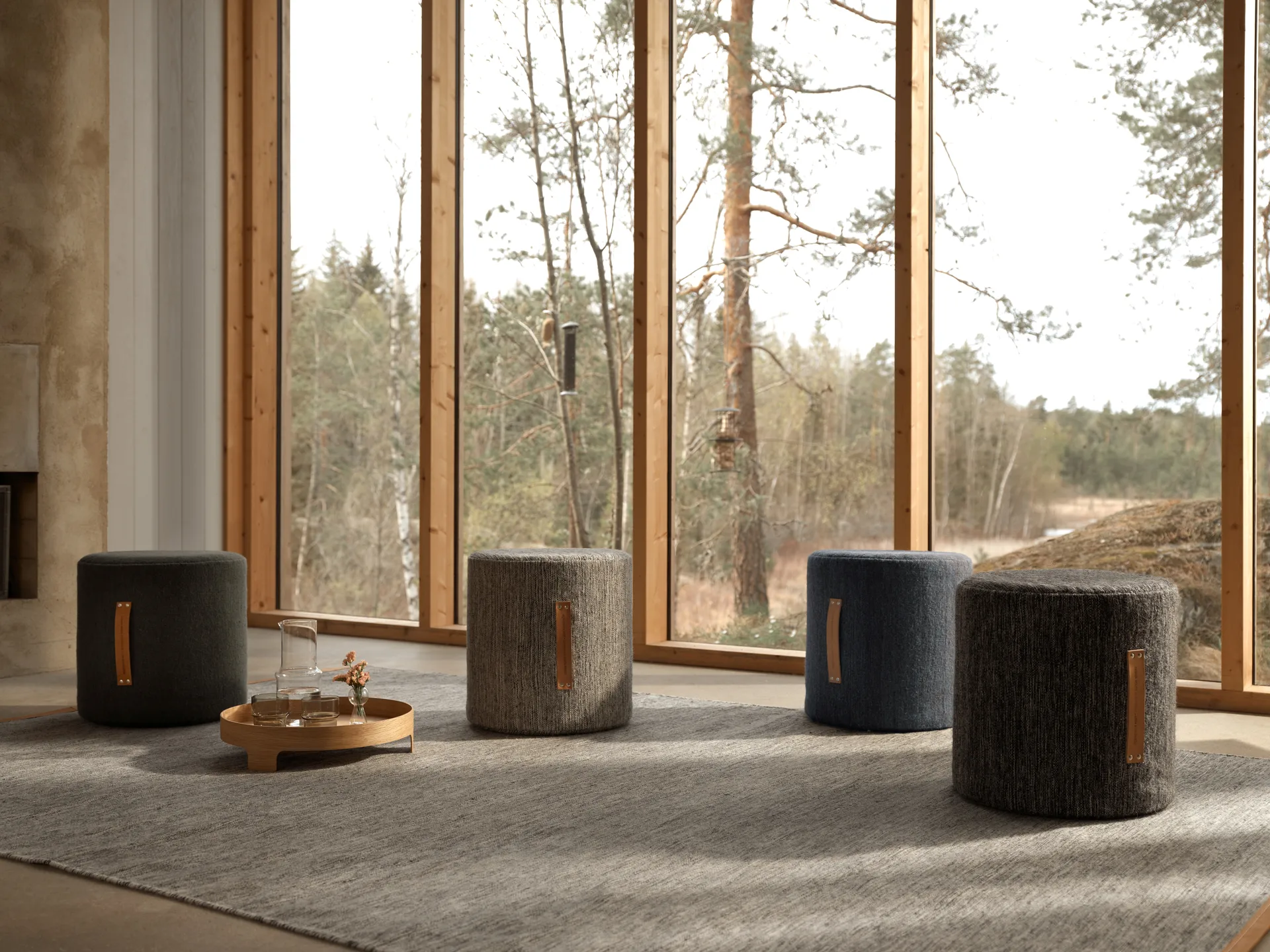 Pouf Björk haut, gris foncé Design House Stockholm