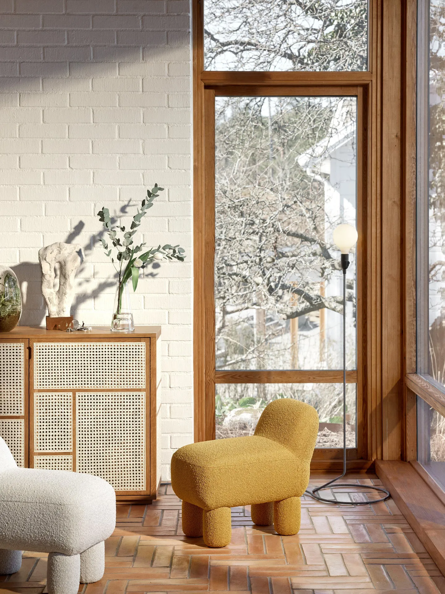 Pouf Lulu 36x65 cm, Yellow Design House Stockholm