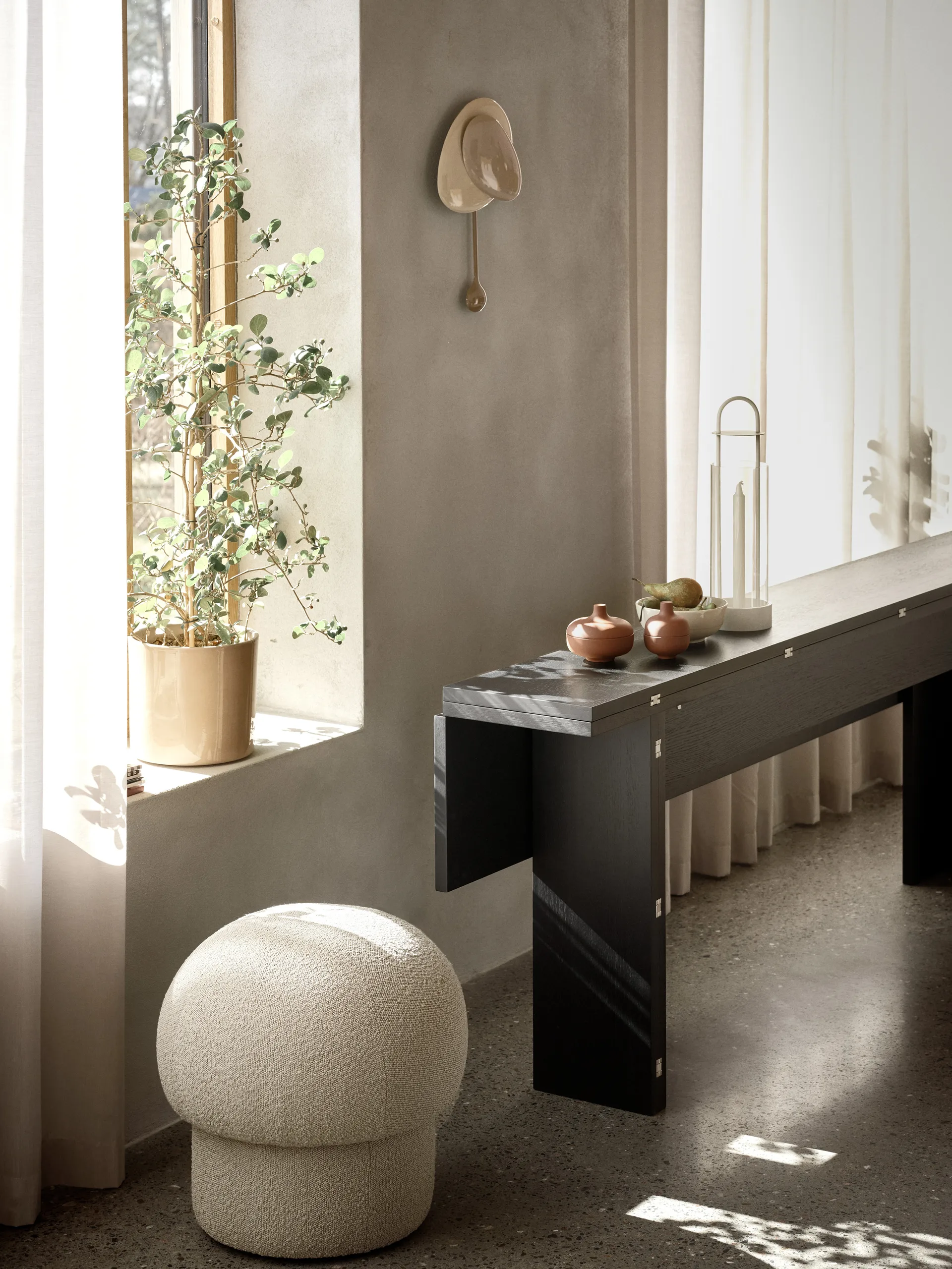 Pouf Uno Ø50 cm, Cream Design House Stockholm