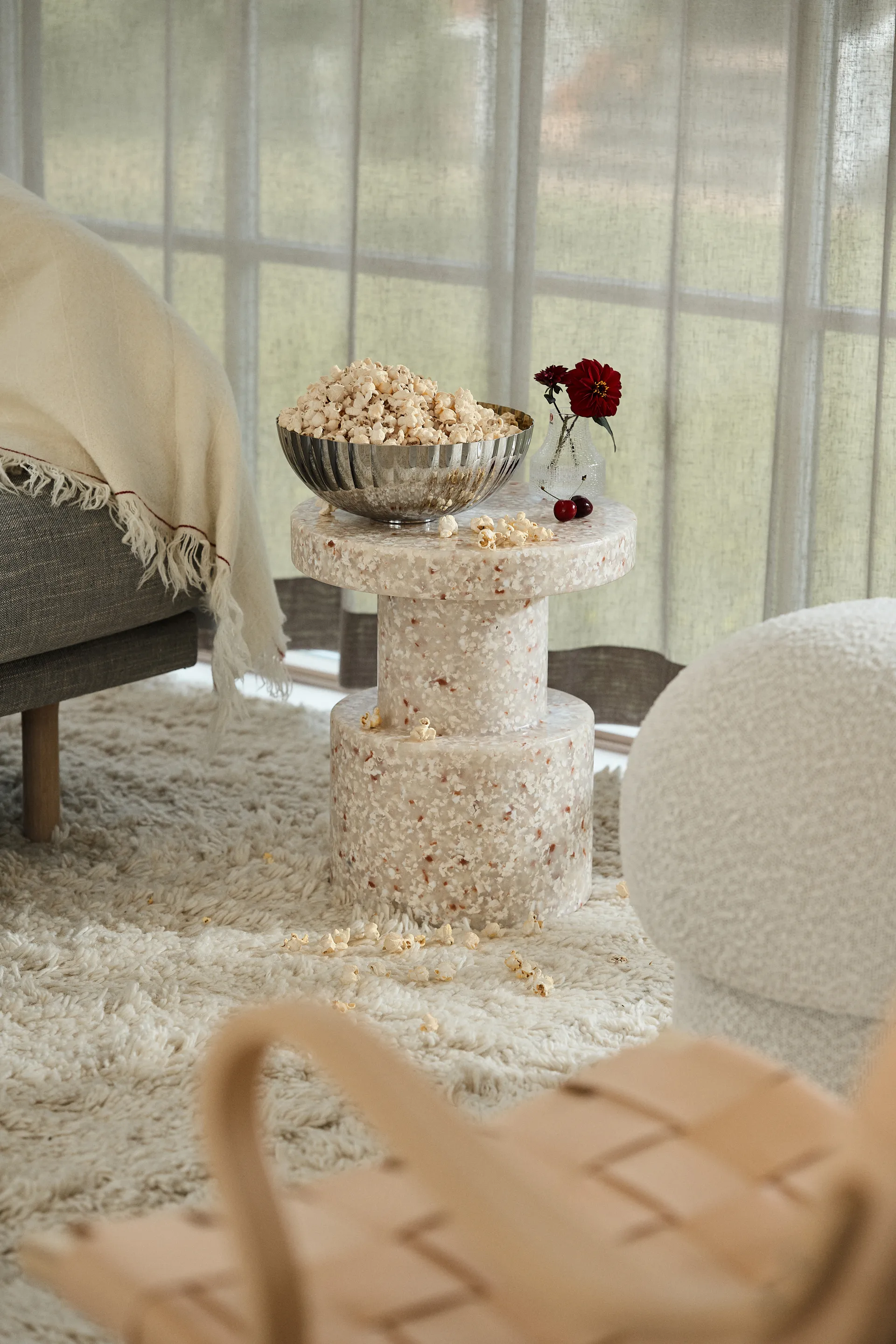 Pouf Uno Ø50 cm, Cream Design House Stockholm