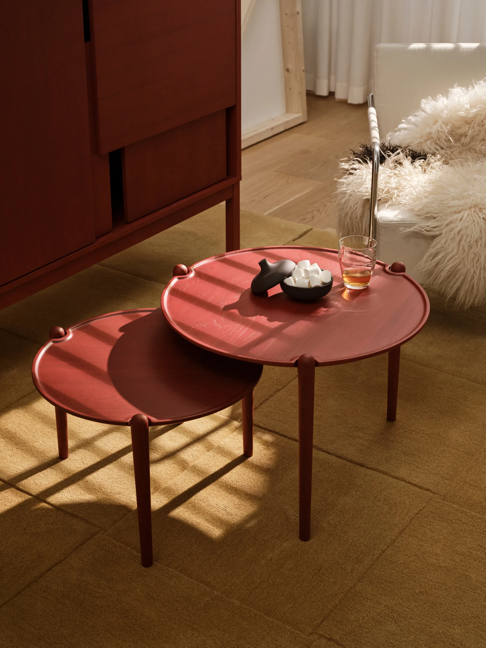 Table basse Aria, Red, Ø50x37 cm Design House Stockholm