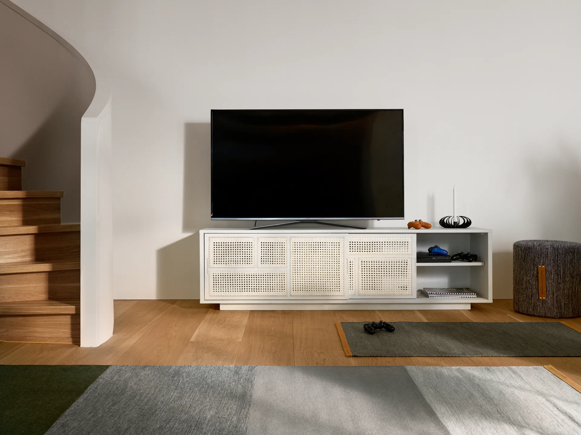 Table d'appoint Air, bas, Blanc, rotin Design House Stockholm