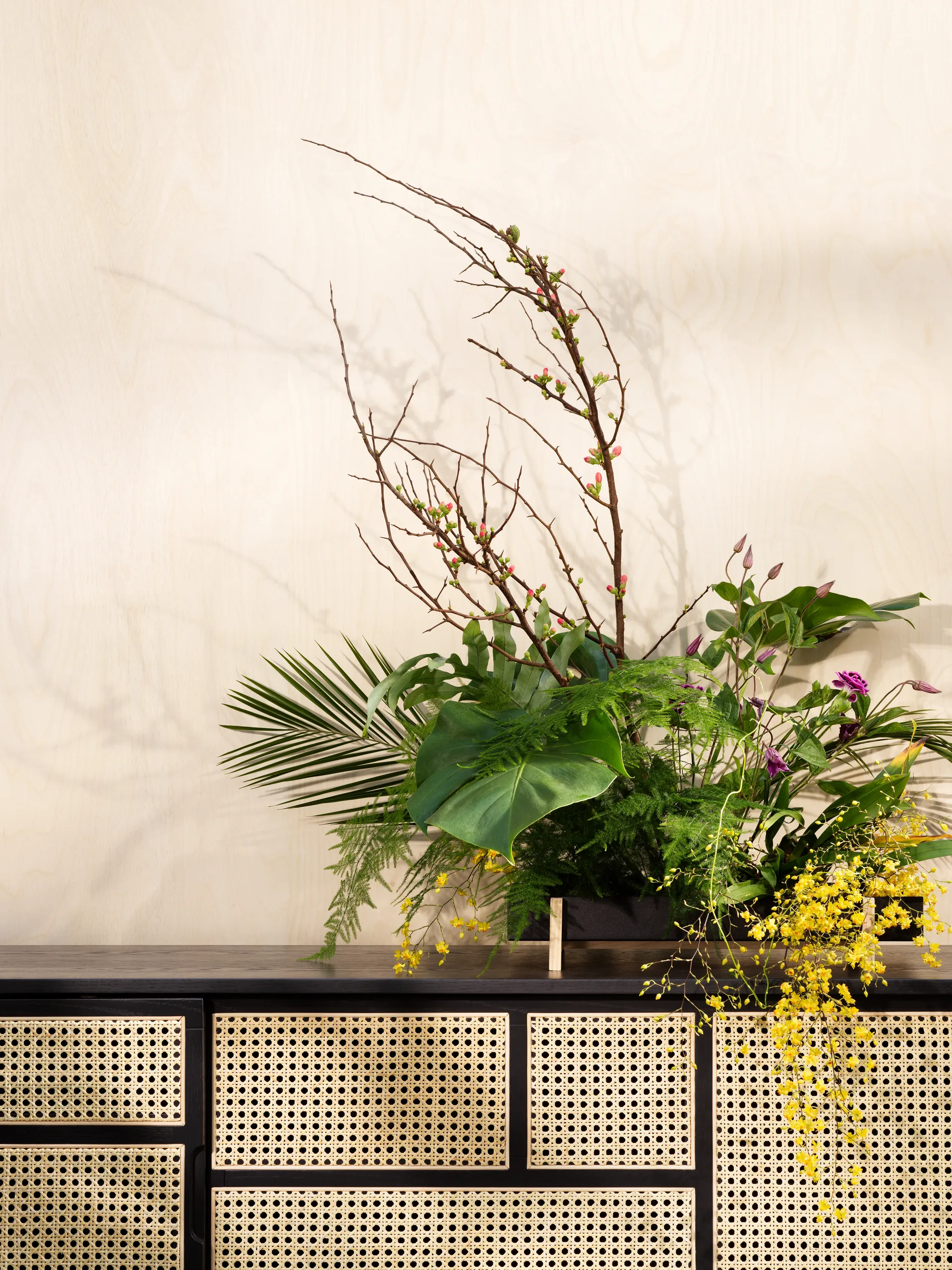 Table d'appoint Air, bas, noir, rotin Design House Stockholm