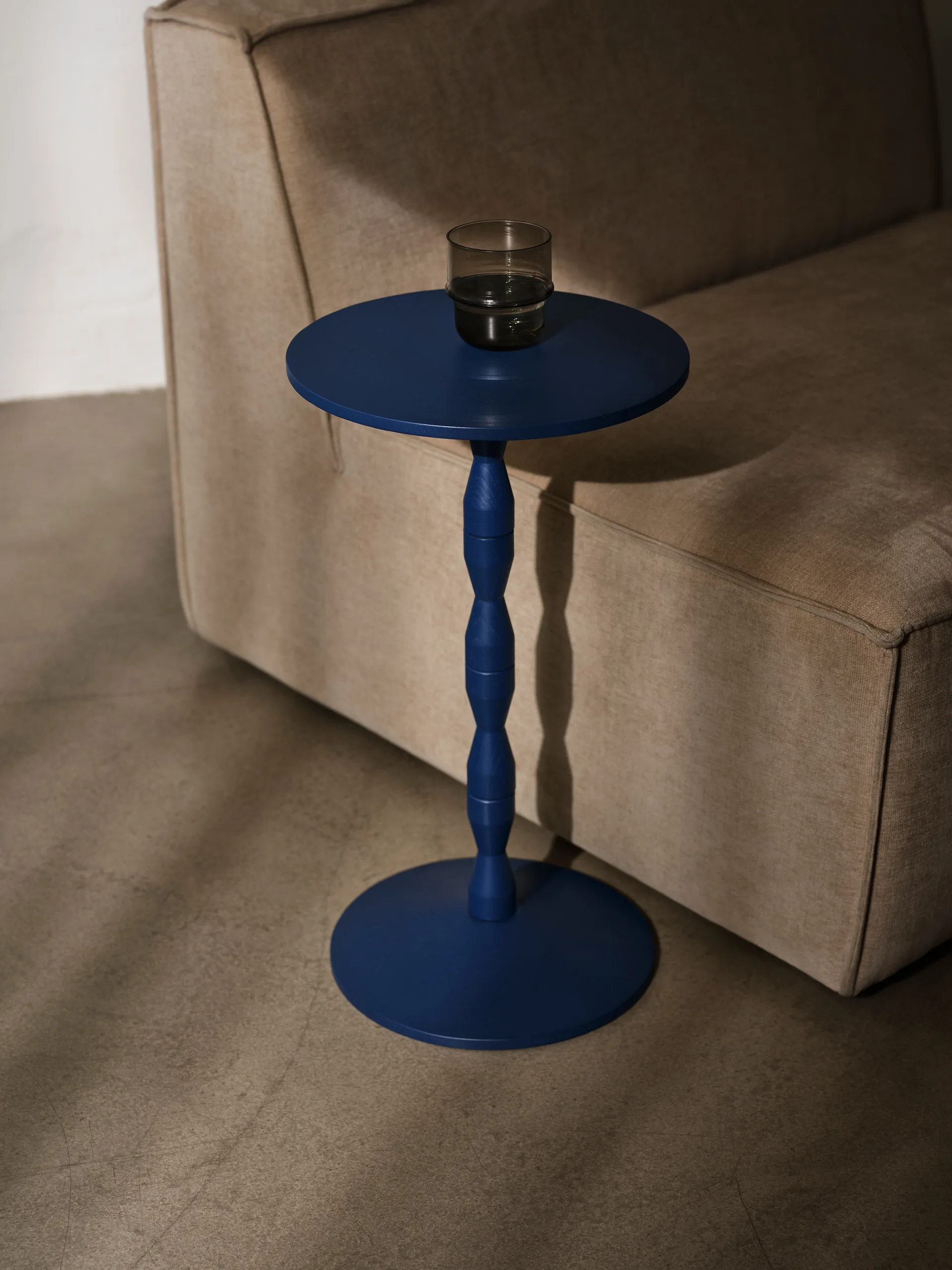 Table Pedestal Ø31x67,5 cm, Blue Design House Stockholm