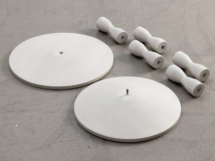 Table Pedestal Ø31x67,5 cm, Stained white grey Design House Stockholm