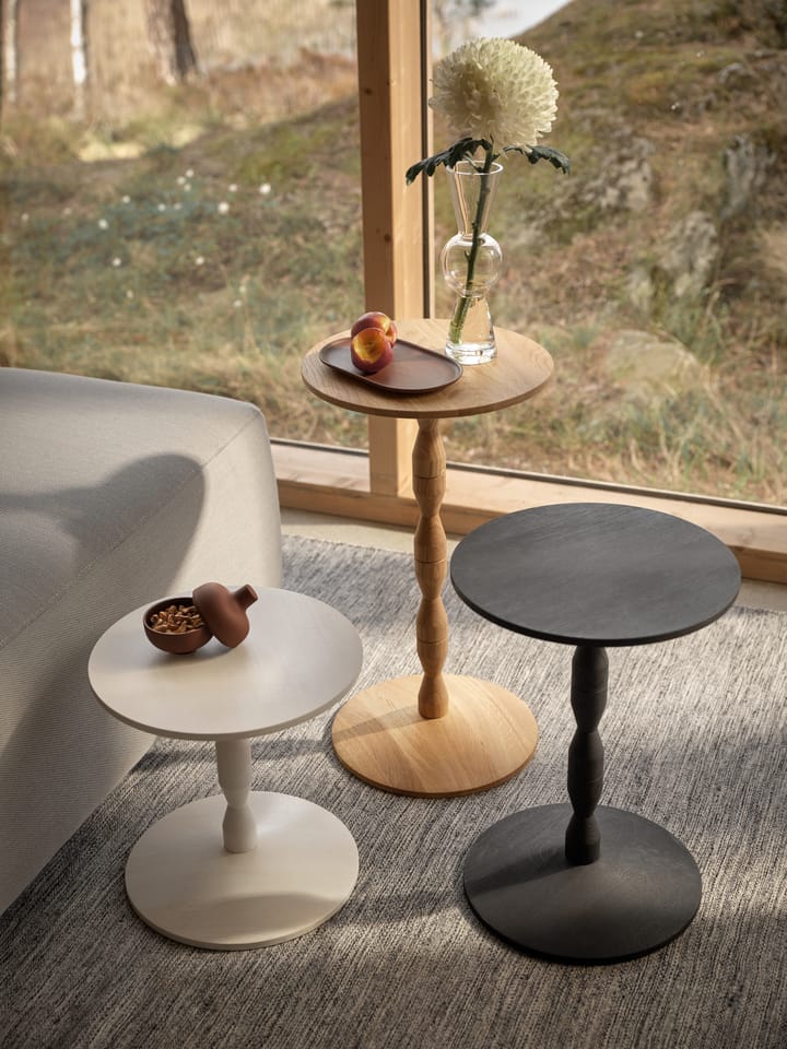Table Pedestal Ø31x67,5 cm, Stained white grey Design House Stockholm