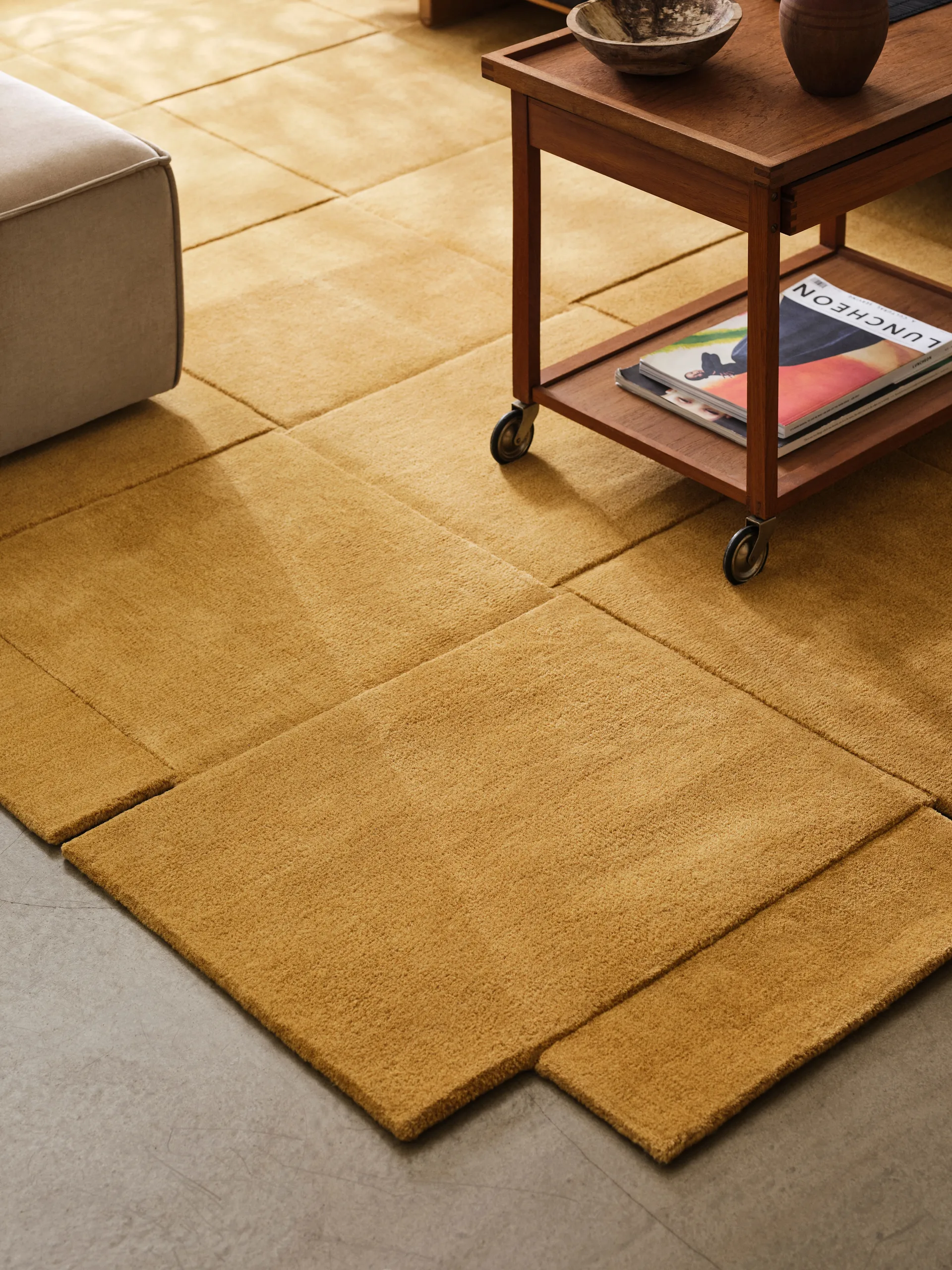 Tapis Basket ocre jaune, 180x180 cm Design House Stockholm