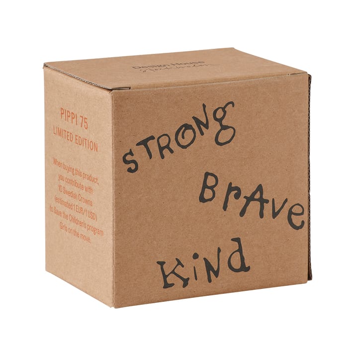 Tasse anniversaire Astrid Lindgren Fifi Brindacier 20cl, Strong Kind Brave Design House Stockholm