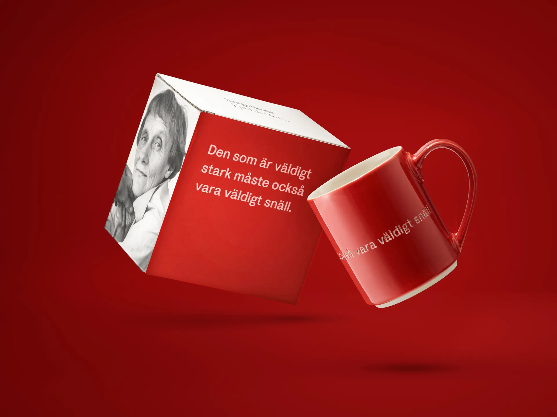 Tasse Astrid Lindgren, den som är väldigt stark, rouge-suédois Design House Stockholm