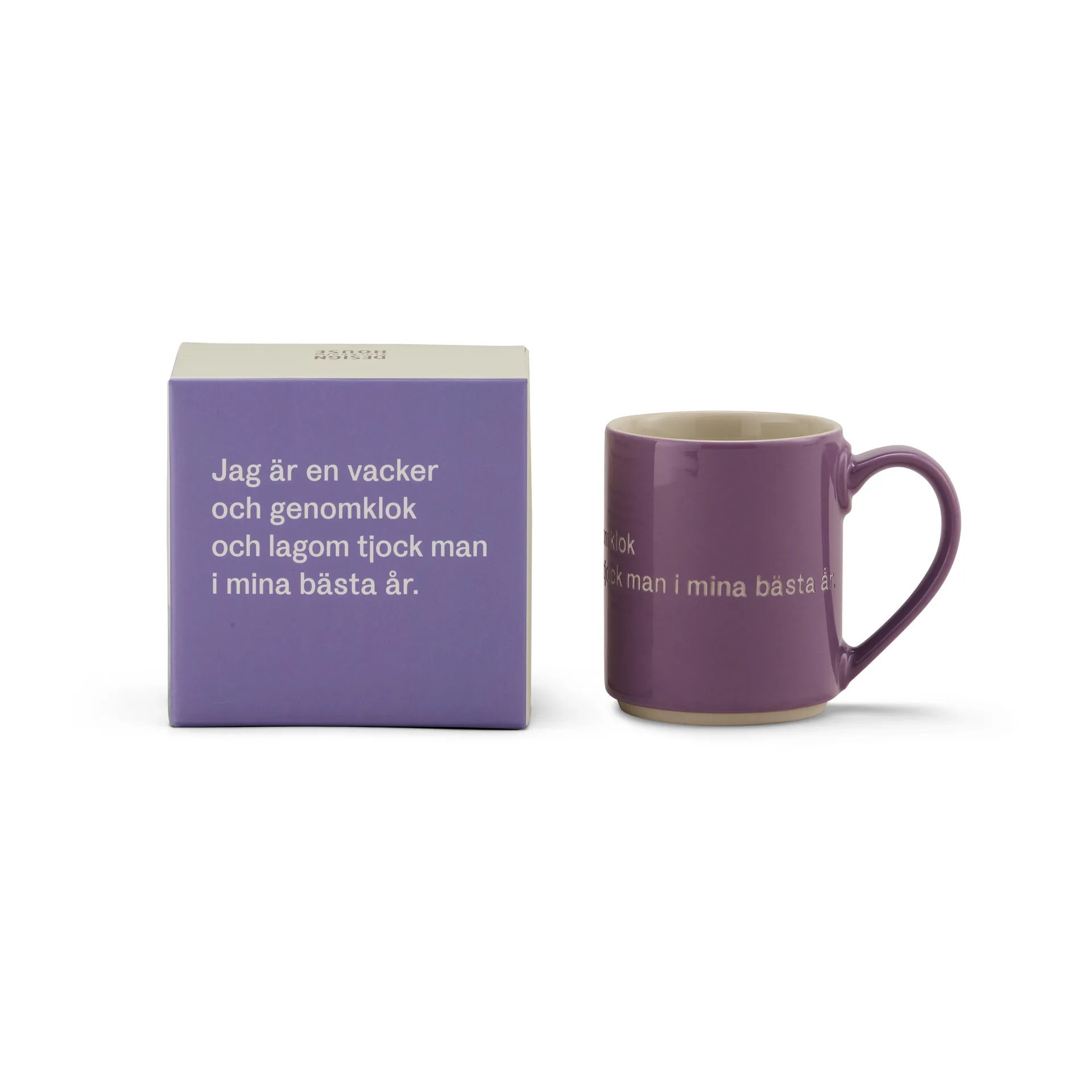 Tasse Astrid Lindgren, jag är en vacker…, mauve-suédois Design House Stockholm