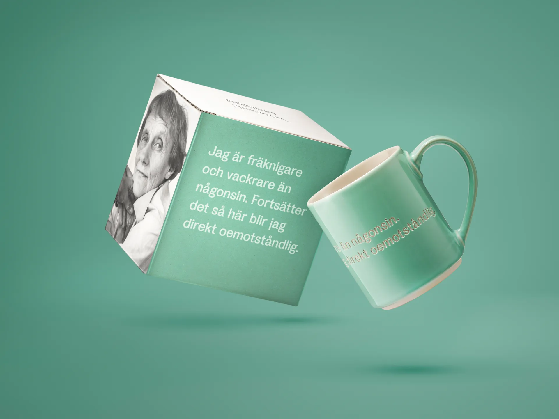 Tasse Astrid Lindgren, jag är fräknigare, vert-suédois Design House Stockholm