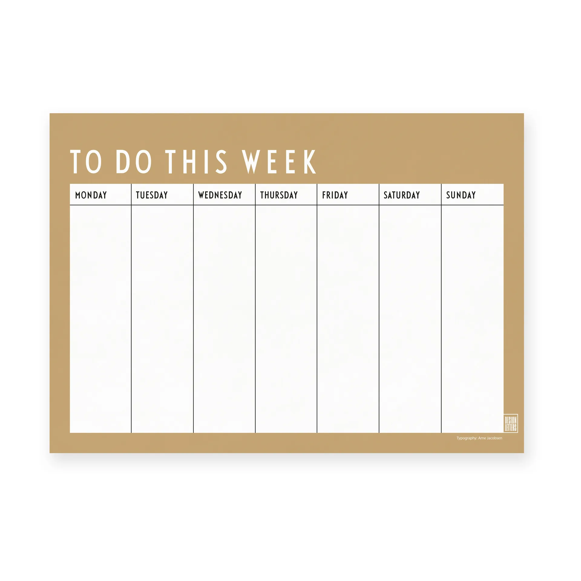 Agenda hebdomadaire Design Letters, Beige Design Letters