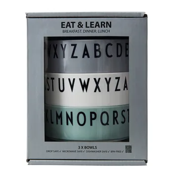Bol Breakfast Dinner Lunch lot de 3 - Vert - Design Letters