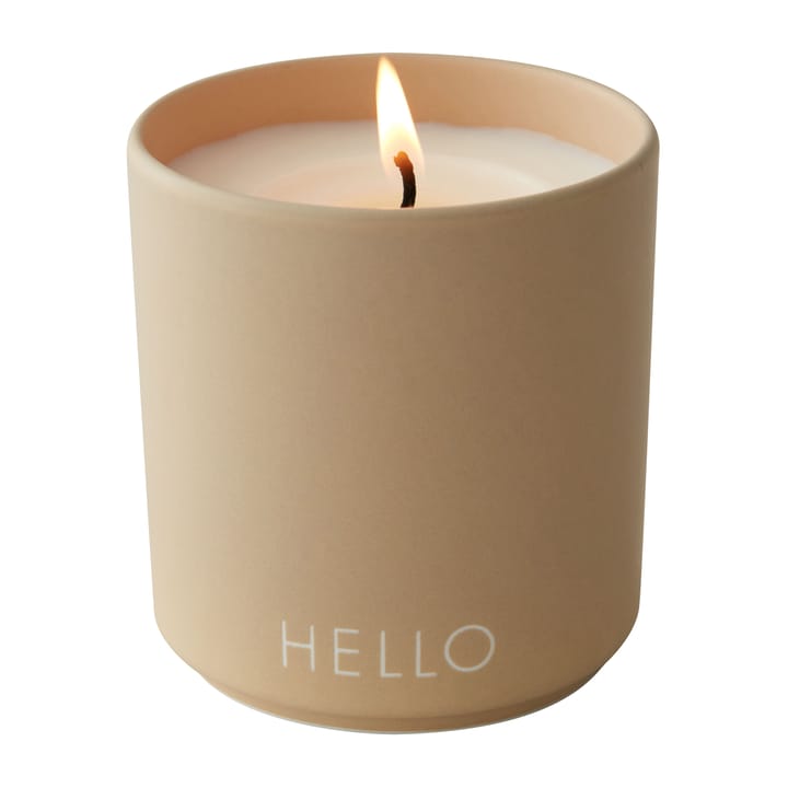 Bougie parfumée Design Letters Ø8 cm - Hello-beige - Design Letters