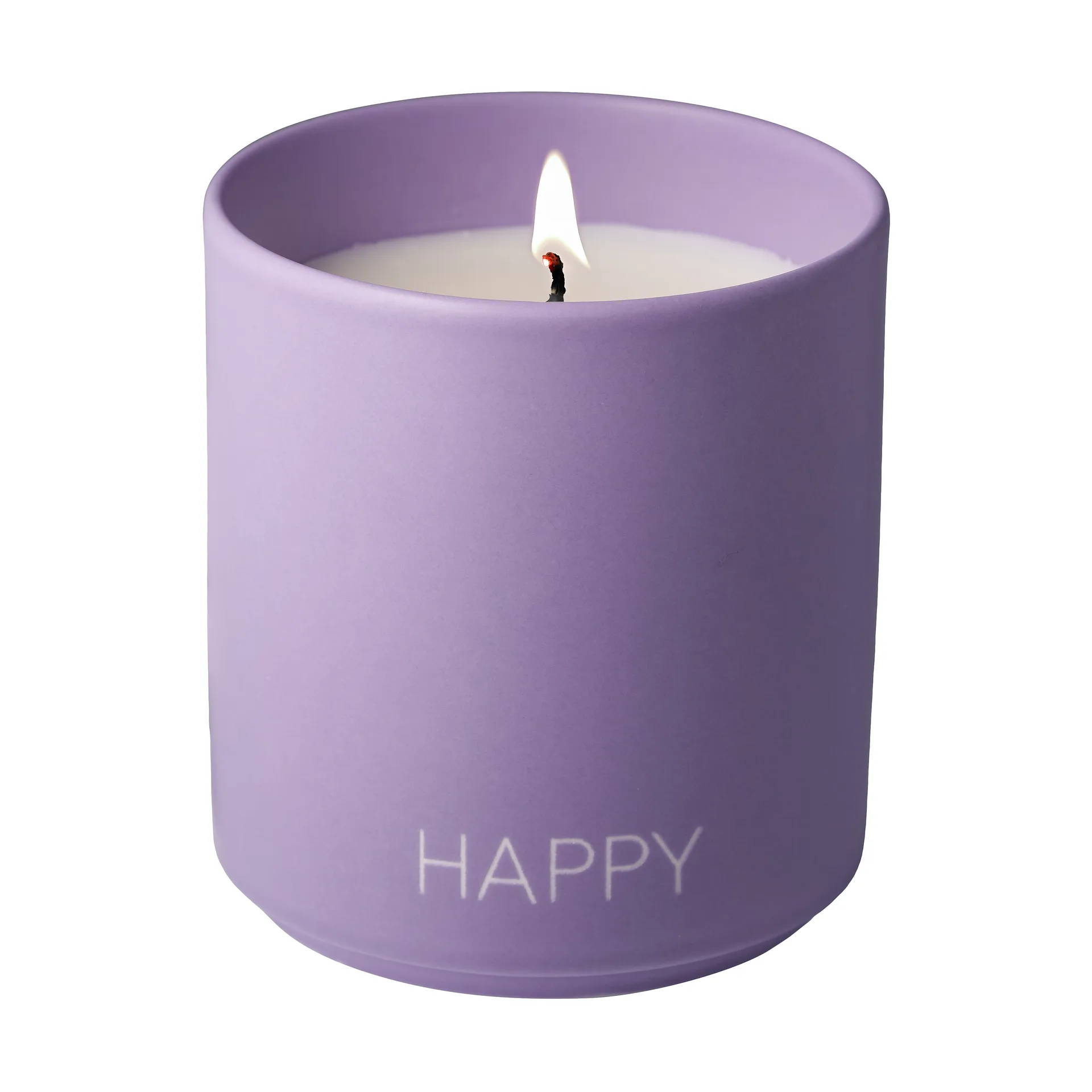 Bougie parfumée large Ø8 cm, Happy-purple Design Letters