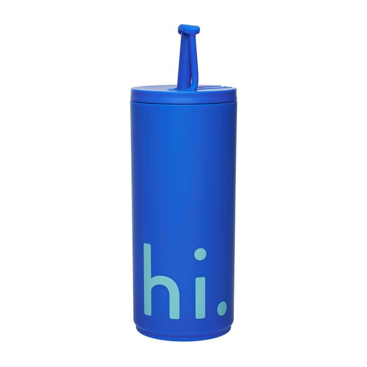 Bouteille isotherme avec pailles Travel Life 50 cl - Hi-cobalt blue - Design Letters