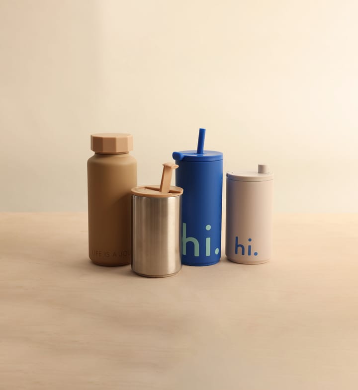 Bouteille isotherme avec pailles Travel Life 50 cl - Hi-cobalt blue - Design Letters